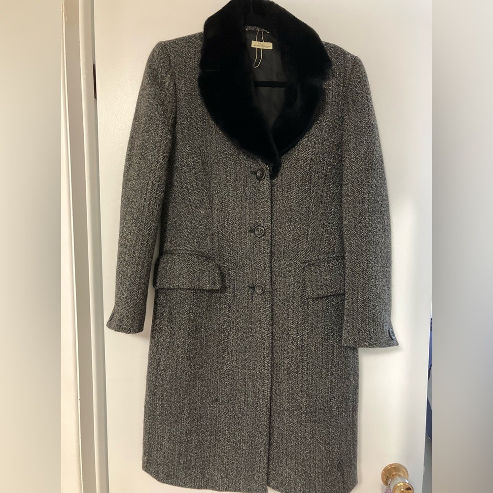 Italian Wool Coat with Fur Detail